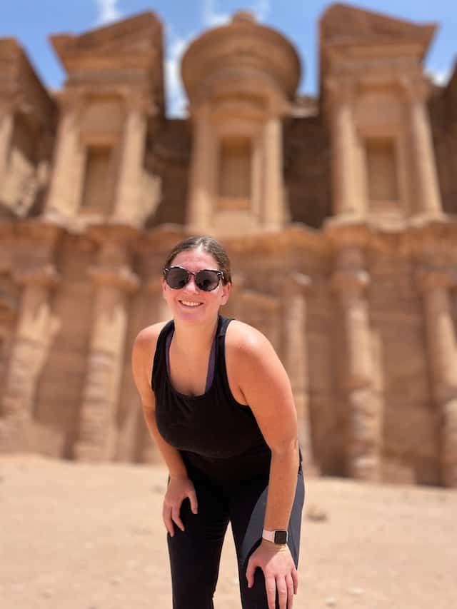Posting in front of Monastery in Petra, Jordan